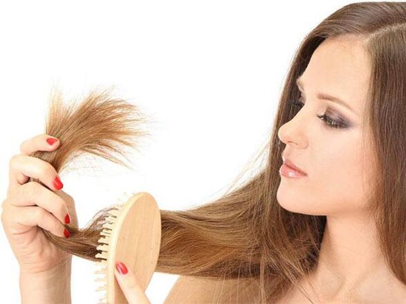 A sección dos extremos do cabelo